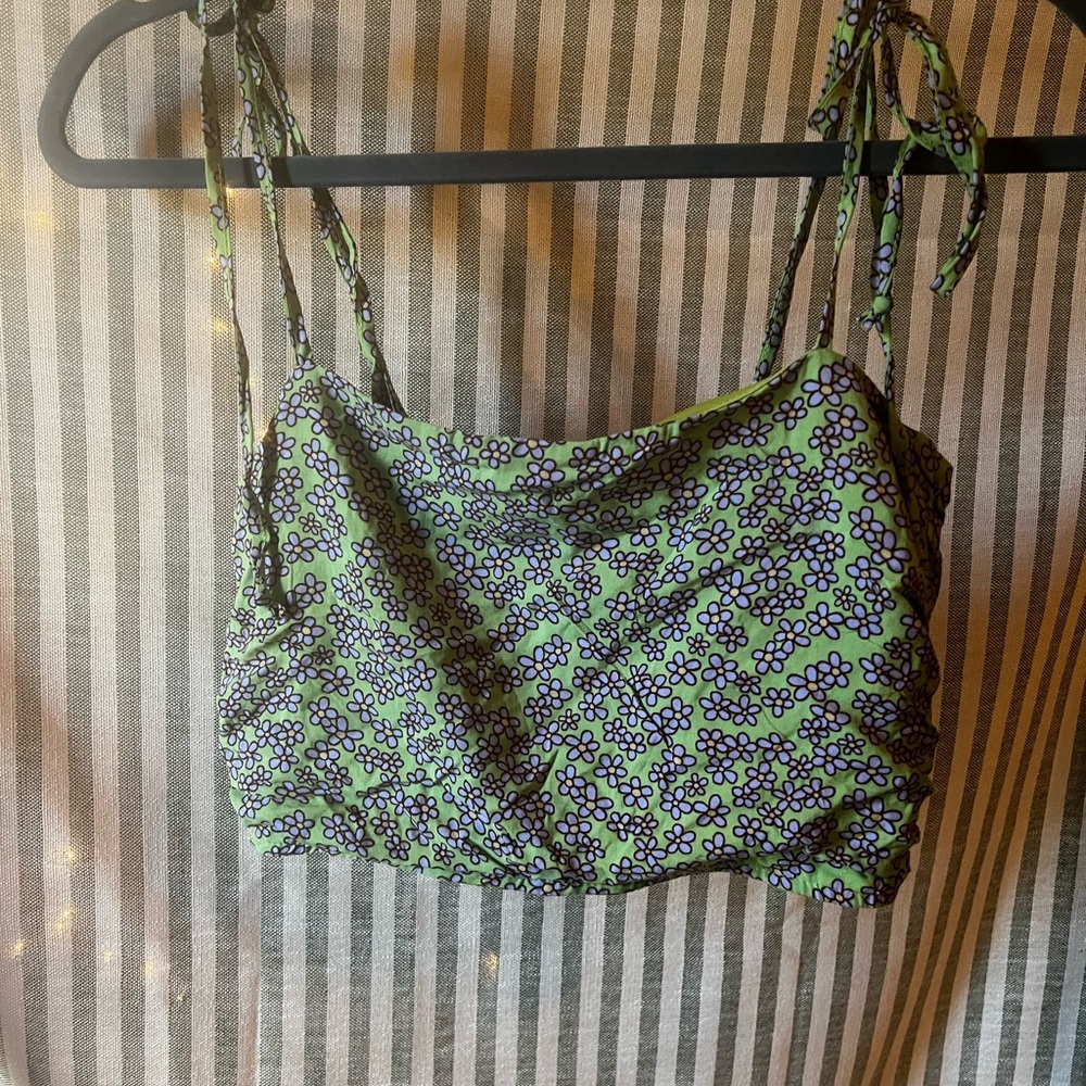 Floral Green and Purple Women's Top